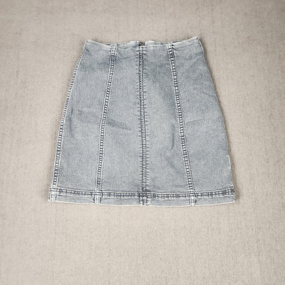 Free People Dresses & Skirts - Free‎ People Skirt Femme Novelty Womens Size 2 Mini Denim Gray Stretch